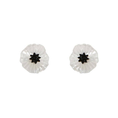 Erstwilder Earrings - Poppy Field | White Studs