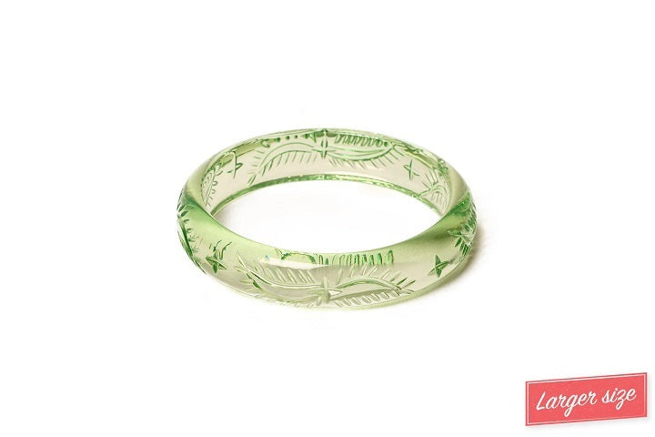 Splendette Clear Heavy Carve Pistachio DUCHESS Midi Bangle