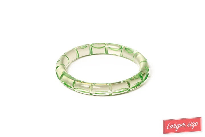 Splendette Clear Heavy Carve Pistachio DUCHESS Narrow Bangle