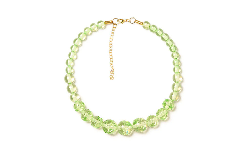 Splendette Necklace | Clear Heavy Carve Pistachio