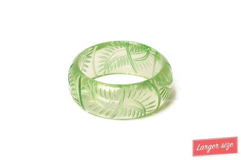 Splendette Clear Heavy Carve Pistachio DUCHESS Wide Bangle