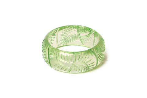 Splendette Clear Heavy Carve Pistachio CLASSIC Wide Bangle