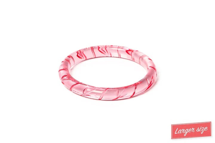 Splendette Clear Heavy Carve Candyfloss DUCHESS Narrow Bangle
