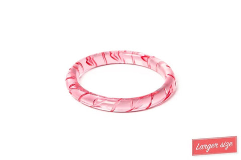 Splendette Clear Heavy Carve Candyfloss DUCHESS Narrow Bangle