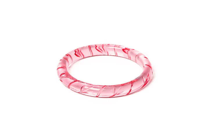 Splendette Clear Heavy Carve Candyfloss CLASSIC Narrow Bangle