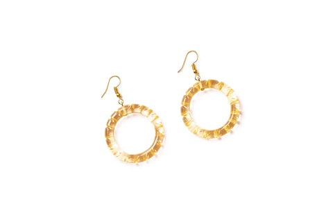 Splendette Earrings | Clear Heavy Carve Lemonade
