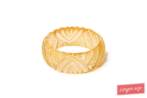 Splendette Clear Heavy Carve Lemonade DUCHESS Wide Bangle
