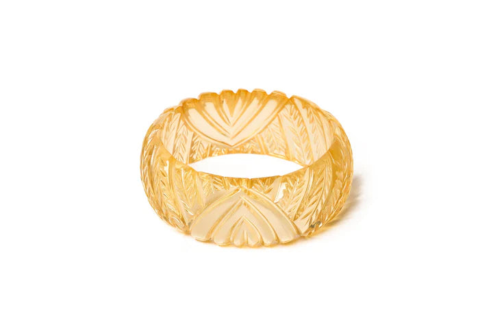 Splendette Clear Heavy Carve Lemonade CLASSIC Wide Bangle