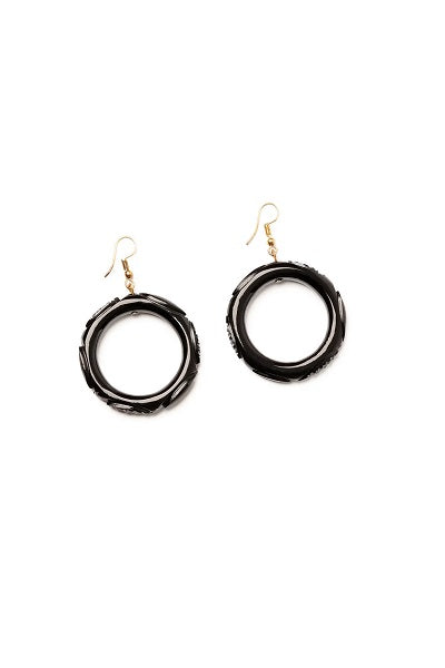 Splendette Earrings | Heavy Carve Black