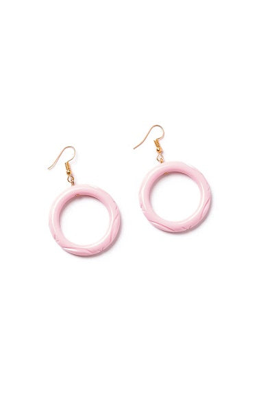 Splendette Earrings | Heavy Carve Baby Pink