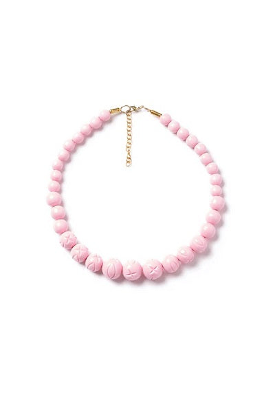 Splendette Necklace | Heavy Carve Baby Pink