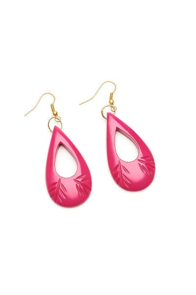 Splendette Earrings | Heavy Carve Iris Pink