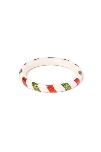 Splendette Christmas '23 Holly CLASSIC Candy Stripe Narrow Bangle