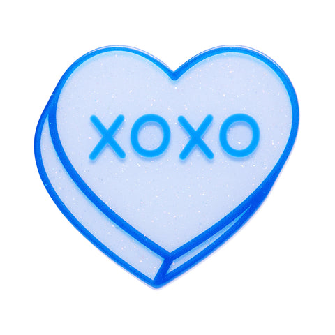 Erstwilder Brooch - Sweet Valentine | Candy Heart Simplified Mini Blue