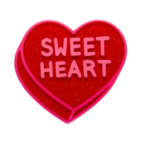 Erstwilder Brooch - Sweet Valentine | Candy Heart Simplified Mini Red