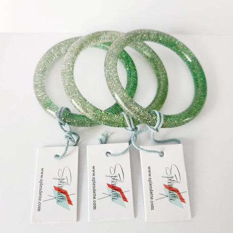 !! SPLENDETTE SECONDS !! CLASSIC Narrow Leaf Green Glitter