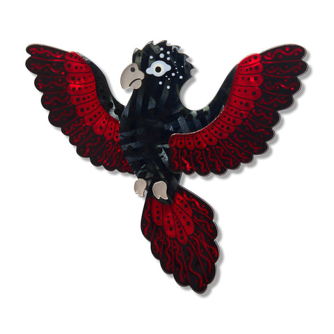 Erstwilder Brooch - Brooke Sutton | Kurri Kurri Marrpu (Red-Tailed Black Cockatoo)