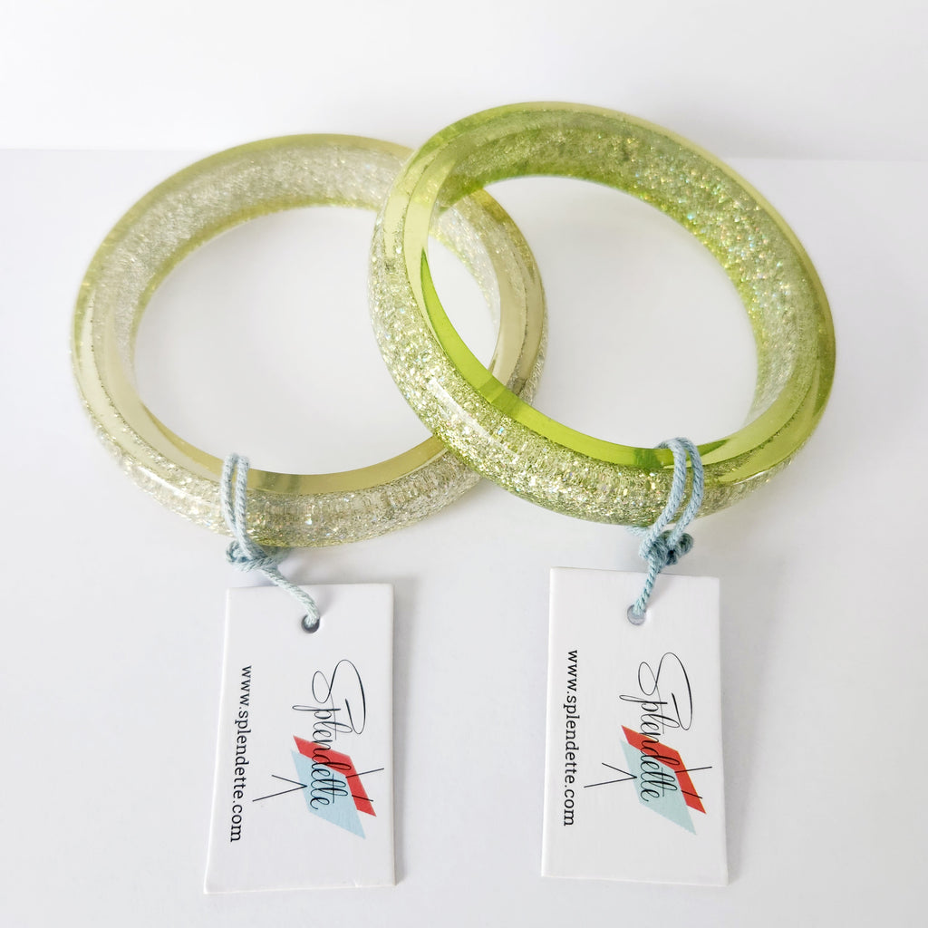 !! SPLENDETTE SECONDS !! DUCHESS Midi Chartreuse Glitter