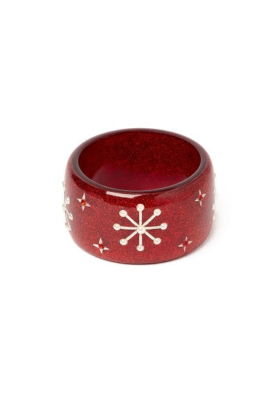 Splendette Christmas '24 Snowflake Red CLASSIC Wide Bangle