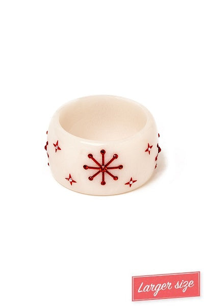 Splendette Christmas '24 Snowflake White DUCHESS Wide Bangle