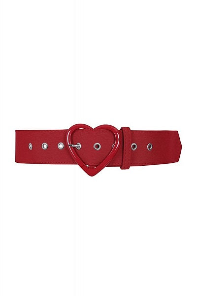 Collectif Adore Heart Belt Red