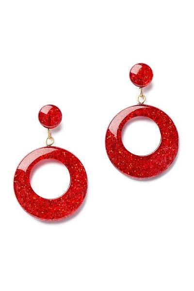 Splendette Earrings | Glitter Red
