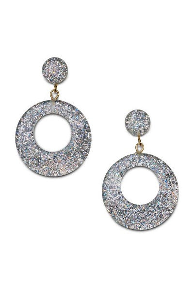 Splendette Earrings | Glitter Silver