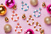 Splendette Earrings | Christmas '22 Glitter Candy White & Pink
