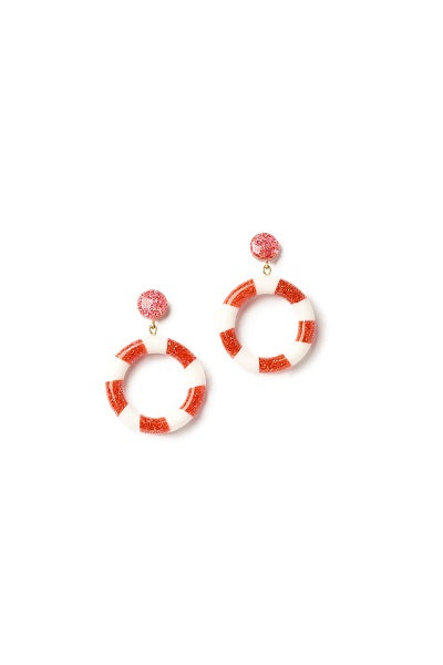 Splendette Earrings | Christmas '22 Glitter Candy White & Pink